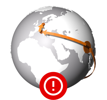 Illustration Lieferkette rund um die Welt