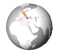 Weltkugel mit kurzen Lieferketten